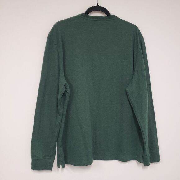 Untuckit Henley Shirt Men's XL Green Long Sleeve 50/50 Outdoor Casual Cabincore - Picture 2 of 7